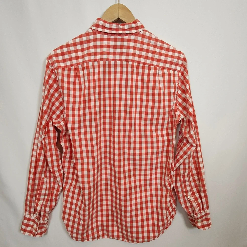 J.Crew Button-Down Shirt Men's Medium Red Checkered Long Sleeve